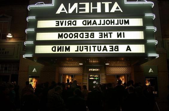 Marquee of the Athena Cinema on Court St. in Athens